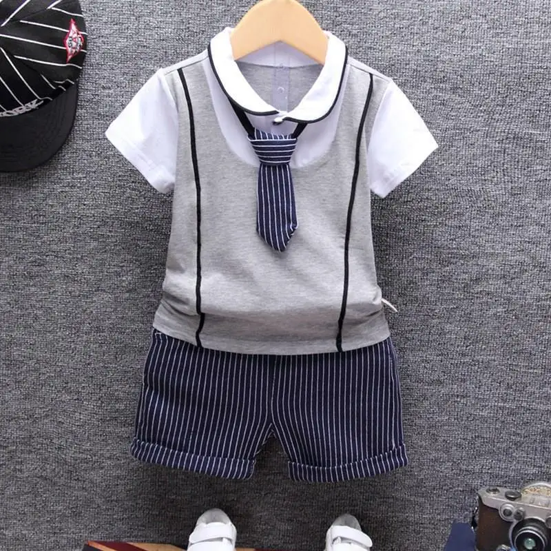 

BOY'S Summer Wear 2018 New Style 0 Male Baby 1 Years Old Male Treasure Suit 2 Small CHILDREN'S Clothing 3 Korean-style Summer 4