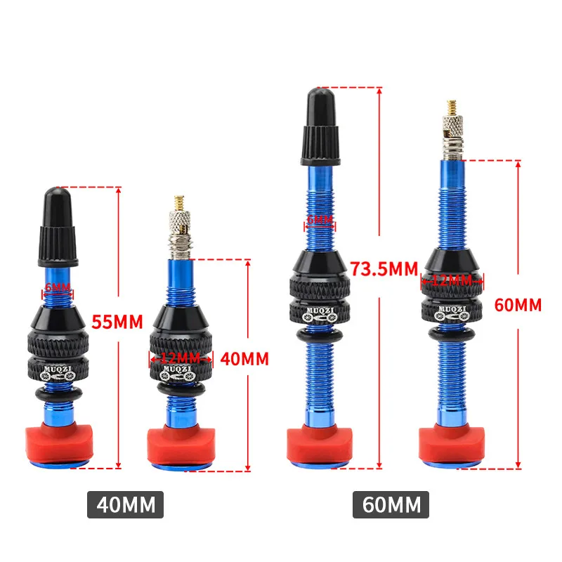 Bicycle Tubeless Valve 2PCS Bike Presta Tubeless Air Valve 40mm 60mm Tubeless Wheel Tyre F/V Valve MTB Road Bicycle Tire Parts W/Tool