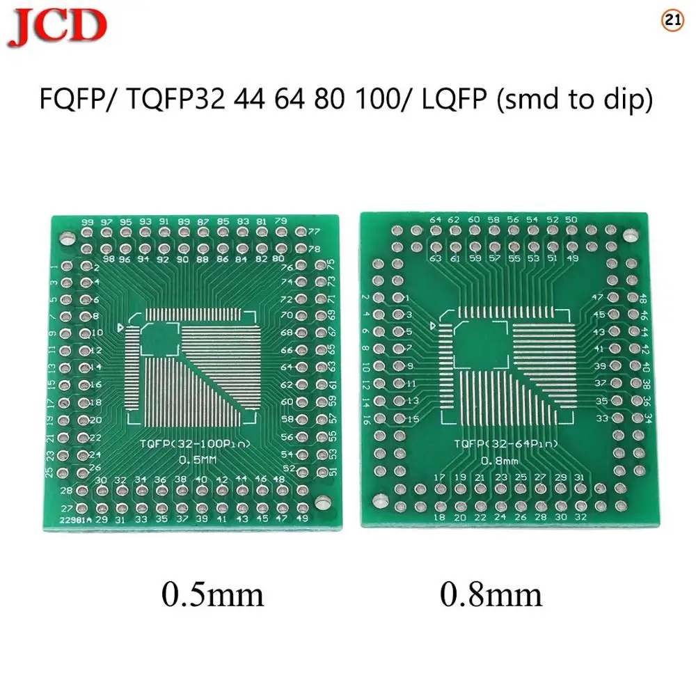 JCD печатная плата комплект SMD поворот в DIP адаптер конвертер пластина FQFP 32 44 64 80 100 HTQFP QFN48 SOP SSOP TSSOP 8 16 24 28 TSSOP56 - Color: No21 QFP32-100