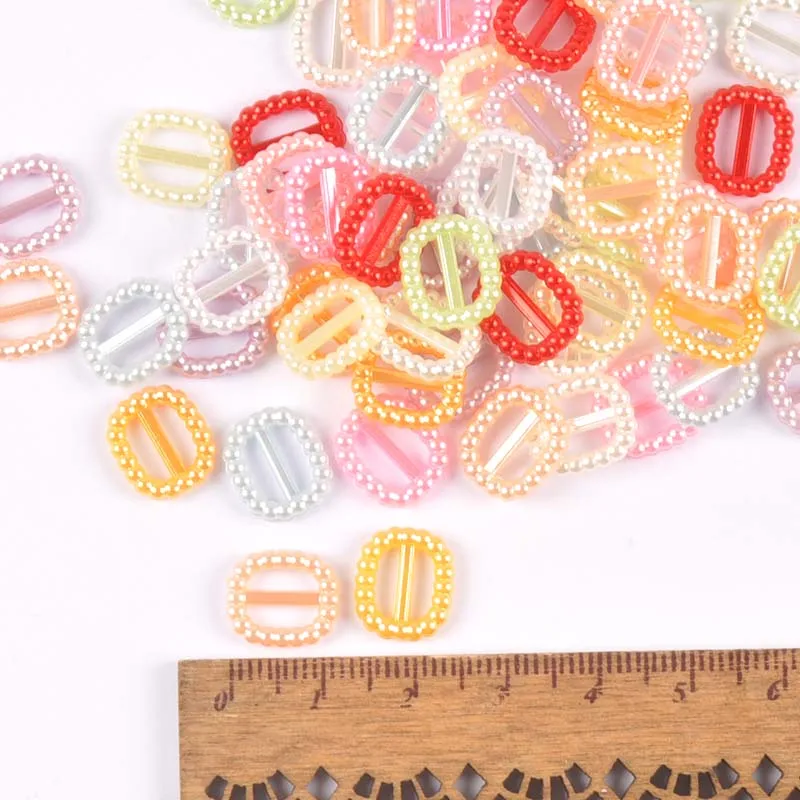 100Pcs 하트/타원형 비즈 플라스틱 버클 바느질 액세서리 머리용 버클 DIY 쥬얼리 웨딩 카드 리본 장식 c2474