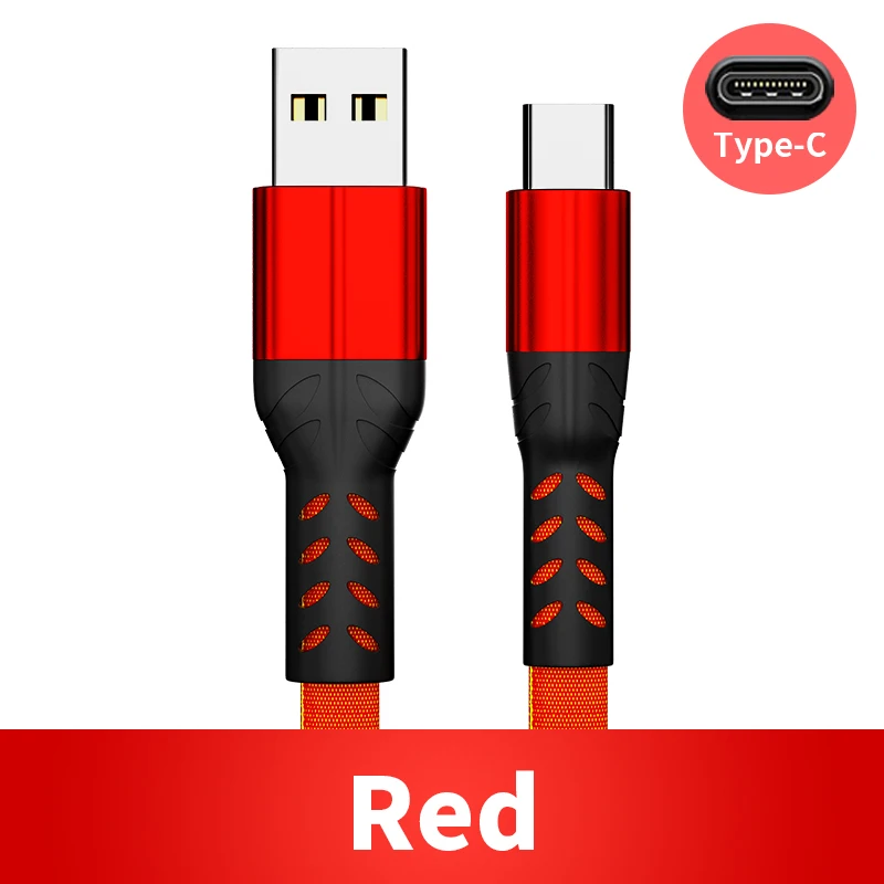 3 А usb type-C кабель для Xiaomi Redmi Note 7 USB-C кабель для быстрой зарядки для мобильного телефона type-C для samsung Galaxy S9 S8 Plus S10 шнур - Цвет: Красный