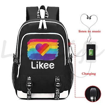 

Likee USB Backpack Students School Bags Likee Luminous USB Charging Travel backpack Teenagers Boys Girls Kids Rucksack
