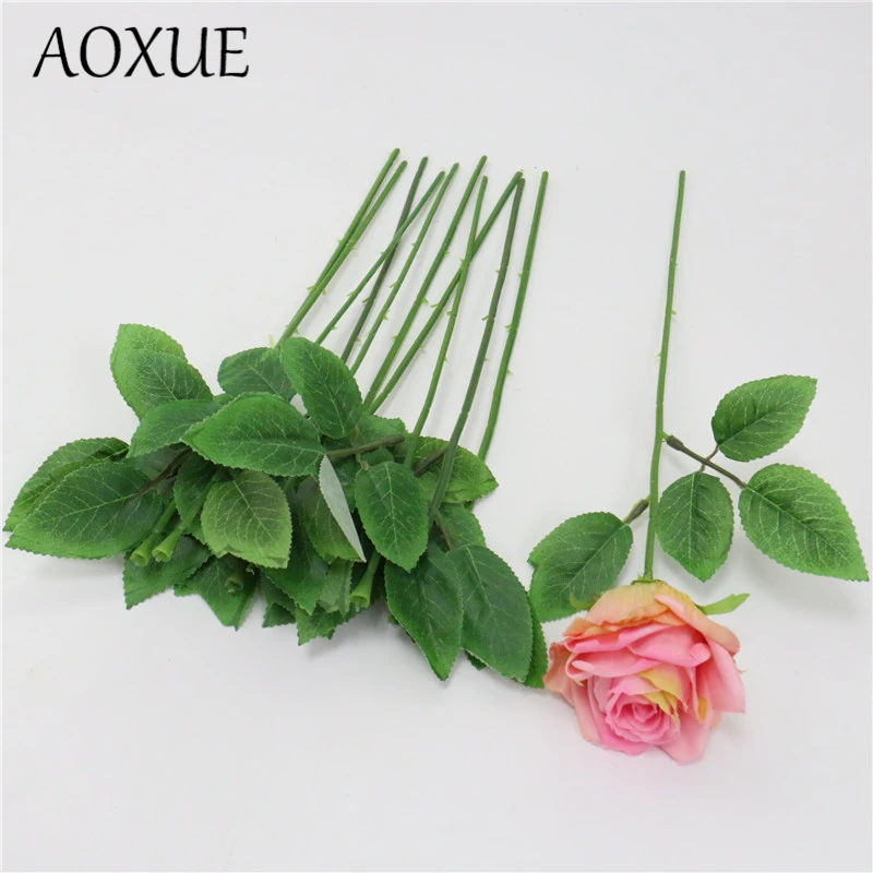 5 шт. искусственные розы с листьями и цветами|Искусственные сухие цветы| |