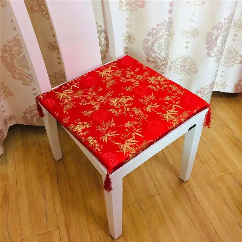 Washable Chinese Red Embroidery Seat Cushion New Year Wedding Gifts Thicker Seat Pad Chair Cushion Kitchen Office Soft Patio Pad 