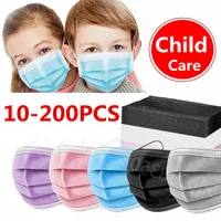 10-200pcs Disposable Child Kids Black Filter Protective masks Children security protection face mask mascarillas ninos mask 1