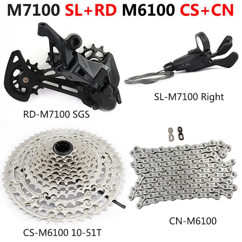SHIMANO DEORE XT SLX M8100 M7100 M6100 12 Скоростей MTB горный велосипед 1x12 задний