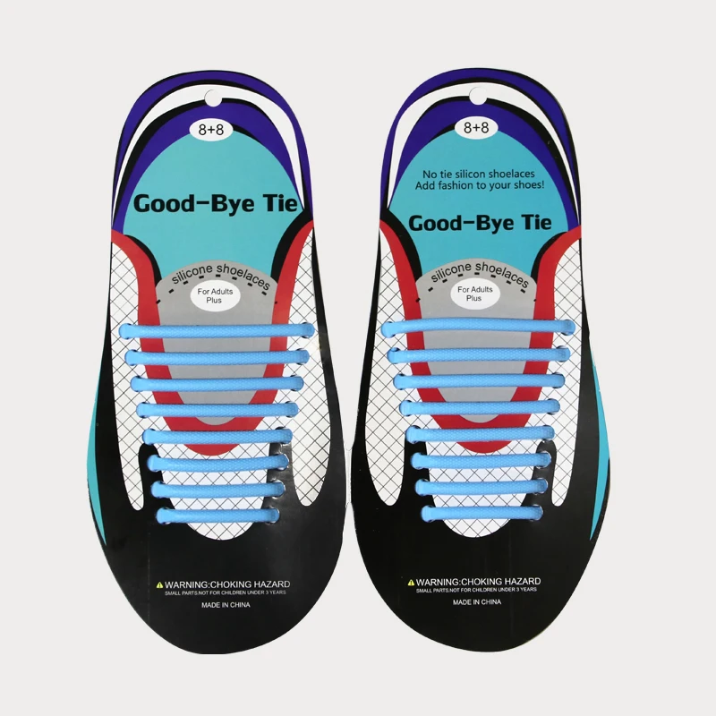 sky blue 16 шт./компл. без галстука силиконовые шнурки для обуви для взрослых детей эластичные шнурки водонепроницаемые аксессуары для обуви для бега - Цвет: sky blue