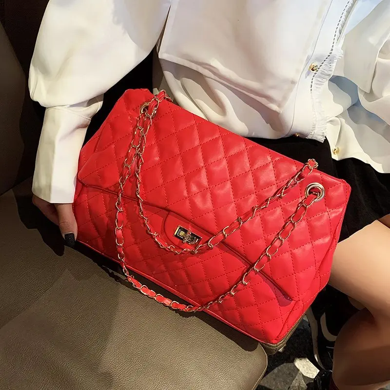 

Large Capacity Quilted Hand Bags for Women 2020 New Luxury Handbag Women Bags Designer Famous Brand Chains Shoulder Bag Purse