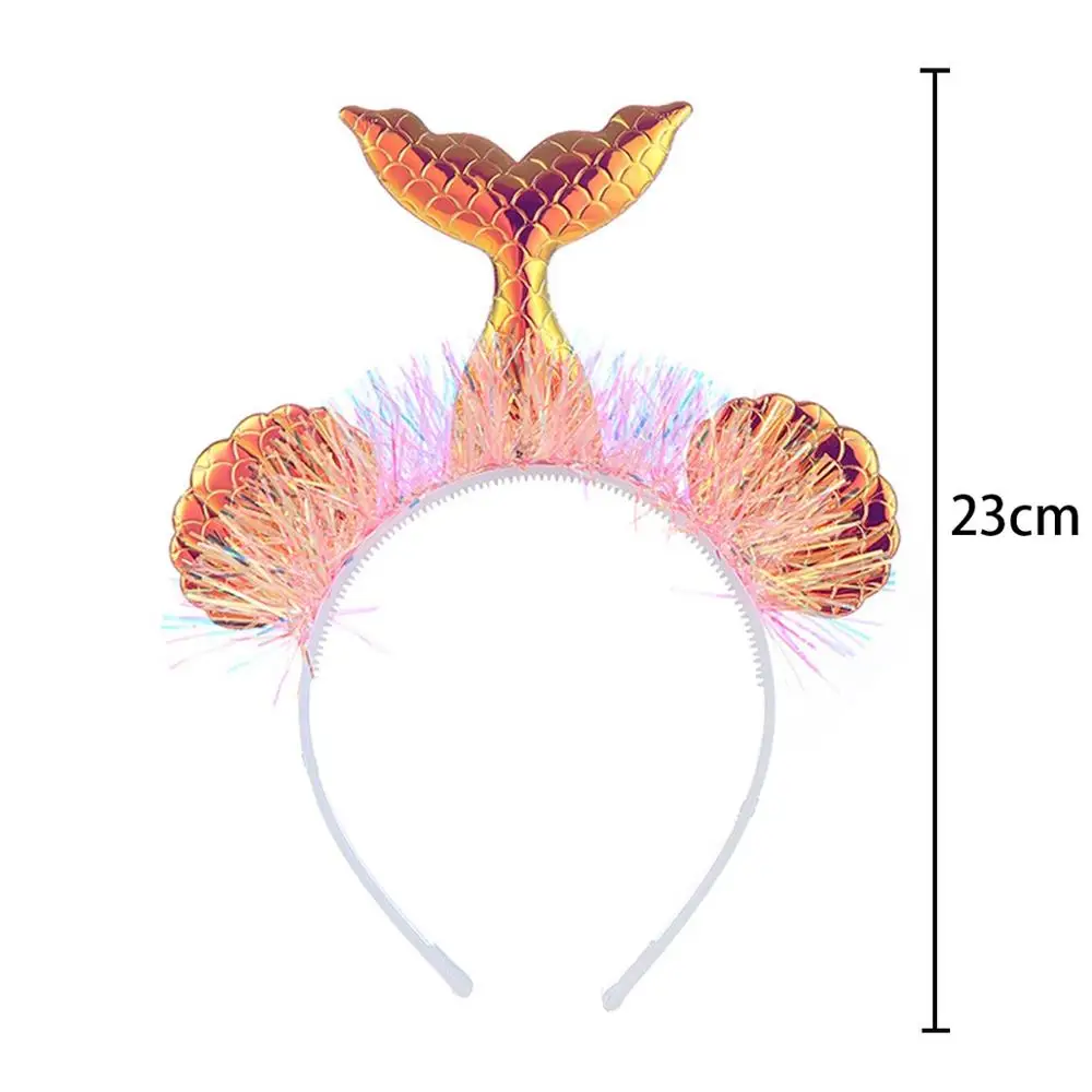 Taoup 1 шт. градиентные цвета радуги блестки маленький брелок для ключей «русалка» с днем рождения Русалка тема вечерние декор для кулоны для девочек DIY - Цвет: Mermaid Headband 2