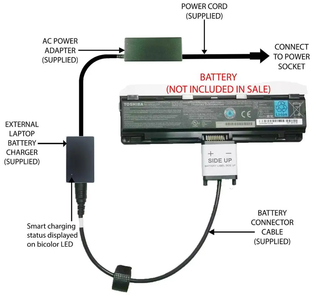 

2019 14000 External Laptop Battery Charger for Toshiba Satellite PA5023U-1BRS PA5024U-1BRS PA5025U-1BRS PA5026U-1BRS PA5027-1BRS