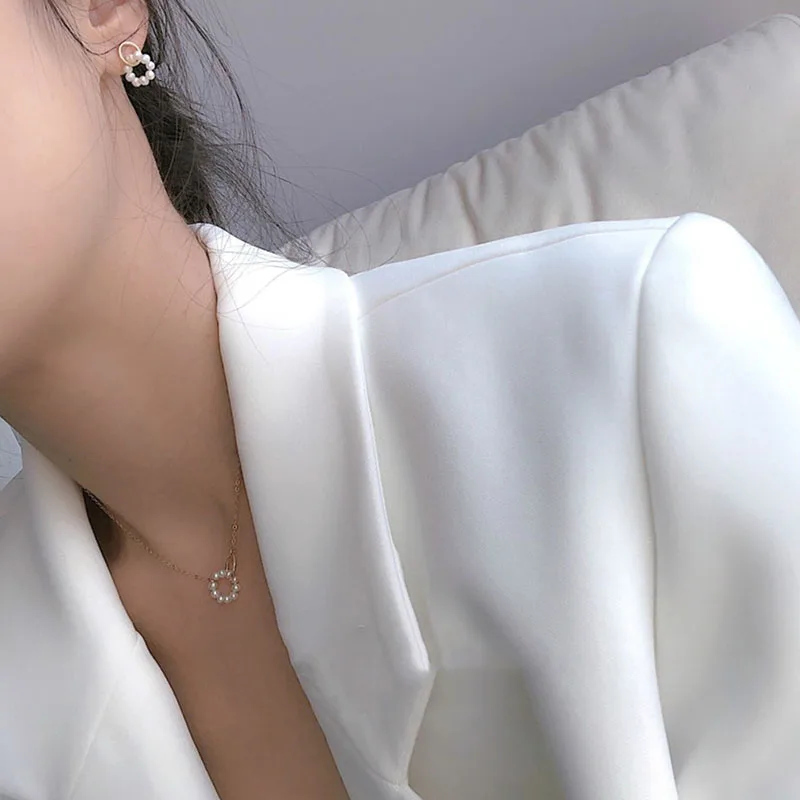 NEW 925 Sterling Silver Necklace Round Pearl Clavicle Chain Exquisite Ladies Pendant Birthday Party Gift Fashion Jewelry - Image 4