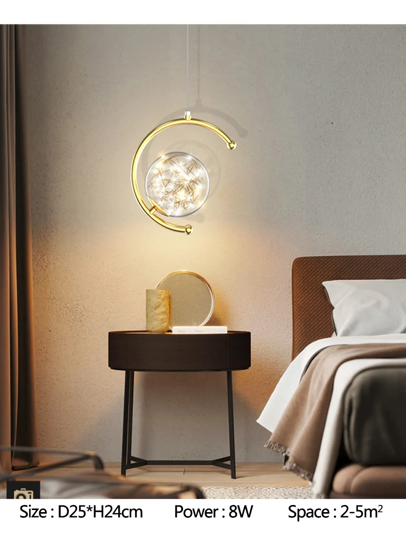 Lustre de Luz Interior para o Quarto Nordic Moderno Teto Sala Jantar Decoração Luminária Estar Pendurado Ouro Preto Minimalista 9 Computers & Electronics