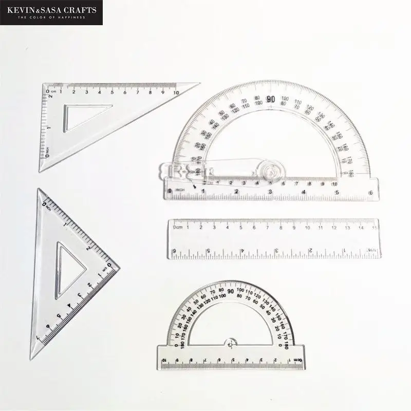 Geometry Set For All Levels Designed in USA Swing Arm Protractor, 15 Piece Set 
