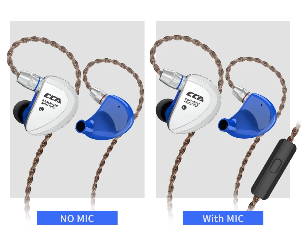 CCA C16 8BA привод в ухо наушник 8 сбалансированных арматуры HIFI Мониторинг наушники гарнитура со съемным отсоединением 2PIN кабель