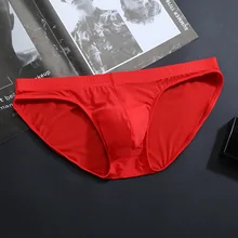 Sexy Men's Underwear U Convex One-piece Ultra-thin Transparent Ice Silk Men's Briefs Large Size Low Waist Sexy Shorts Men