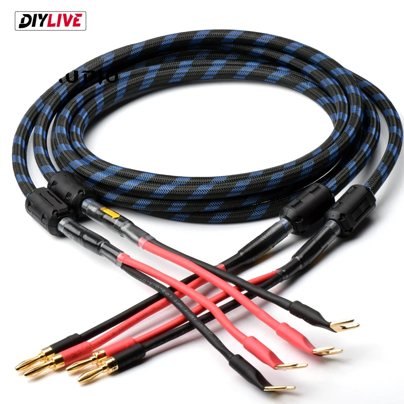 Leva com Banana Par de Cabos de Alto-falante Diylive Alta Qualidade Ofc Alto-falante Plug y 3.5 5 5m um 6n - Image 2