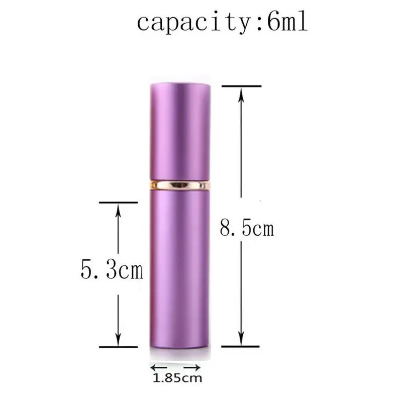 Set of 8 6pcs 6ml Portable Mini Refillable Perfume Scent Aftershave Atomizer Empty Spray Bottle with 2 Funnel Filler for Travel