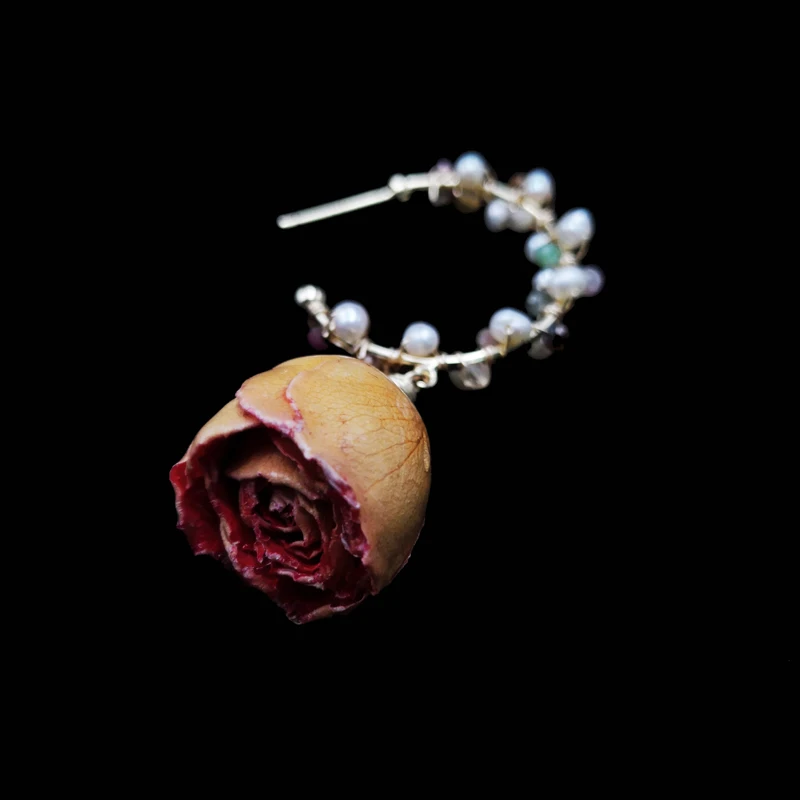 

Earrings flower dried "IMMORTAL I