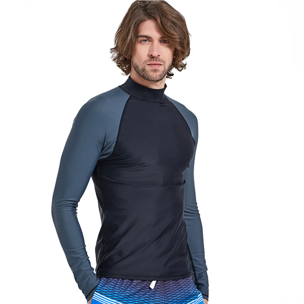 

Sbart Men Long Sleeves Rashguard Surf Swimwear Prevent Jellyfish Quick Dry Rash Guard Sunscreen Beach UV Proof Elastic Tshirt