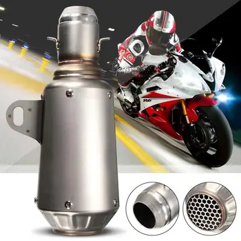 

Inlet 51mm 265mm Motorcycle Exhaust Pipe Muffler Stainless Steel SC GP Racing Project Exhaust Mufflers Carbon Fiber Exhaust Pipe