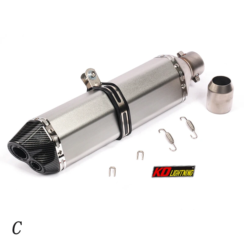 51mm Universal Motorcycle Exhaust Dual Tail Pipe Without Silencer 470mm Aluminum Exhaust System For ATV Street Bike Modified - Image 3
