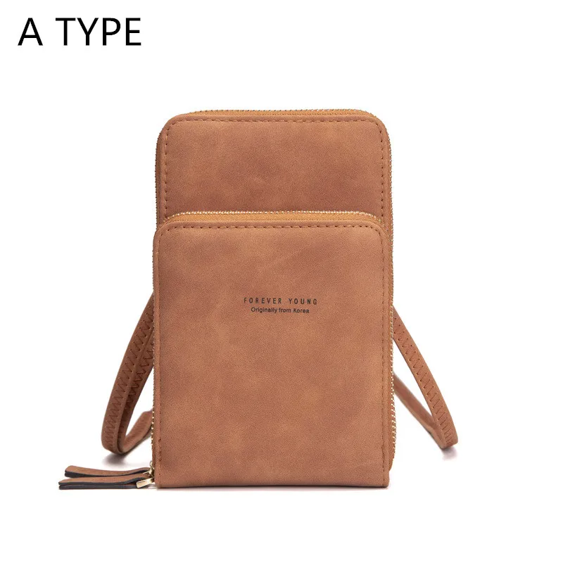 A-Brown Crossbody Cell Phone Shoulder Bag Arrival Cellphone Bag Fashion Daily Use Card Holder Mini Summer Shoulder Bag for Women Wallet - Цвет: A-Brown