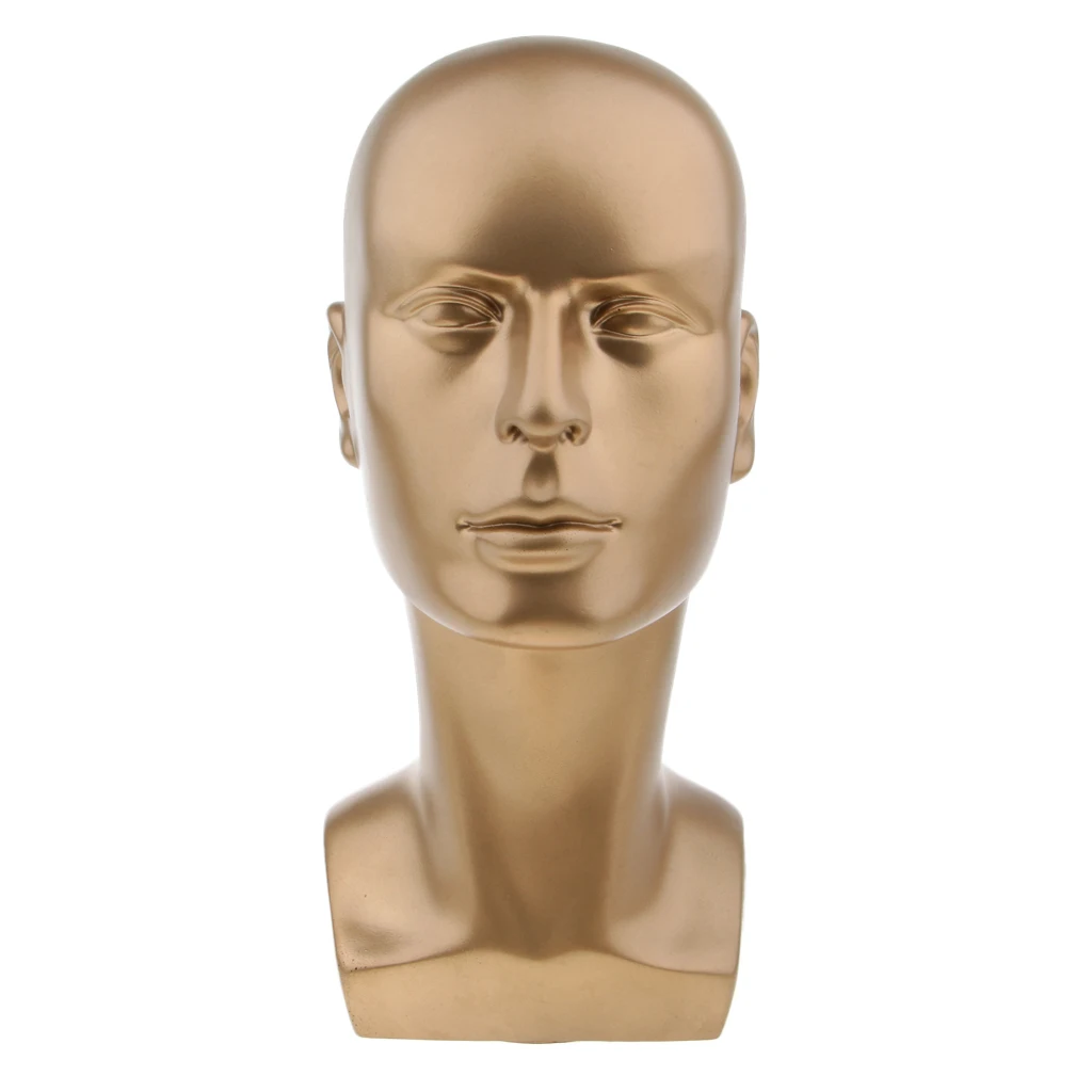 Plastic Male Model Head, Mannequin Manikin Man Head Stand Model Display Wig Hats Glasses Headphone Holder 14'' Tall