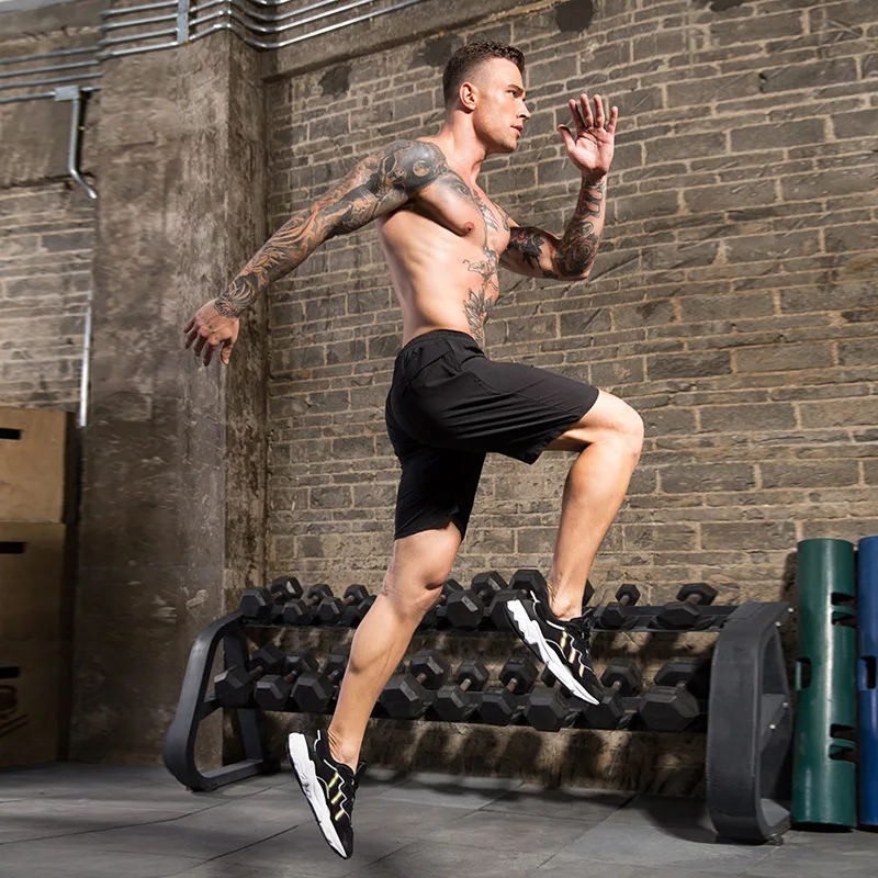 

Gym-Wear Workout-Short-Pants with Invisible Zip Pocket Breathable Running Fitness Loose Shorts Men Quick-drying Training Shorts
