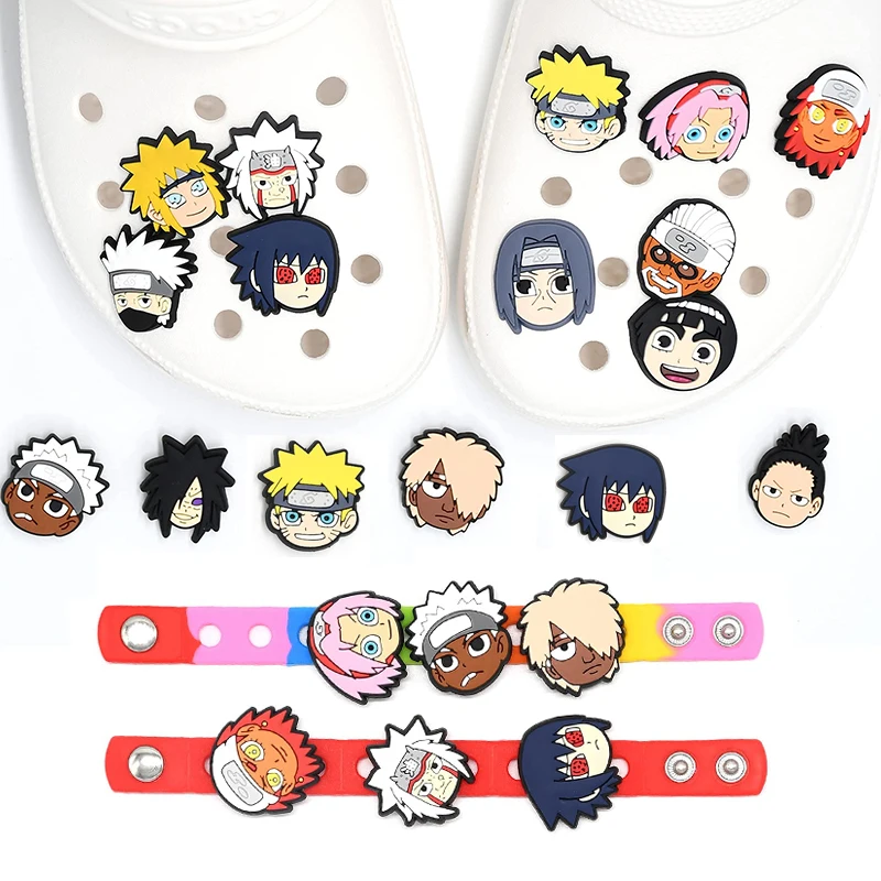 New Naruto Shippuden Anime Shoes Charms Cartoon PVC Waterproof Sandals Decorate Buckle Accessories Toys for Children Gift | Игрушки и