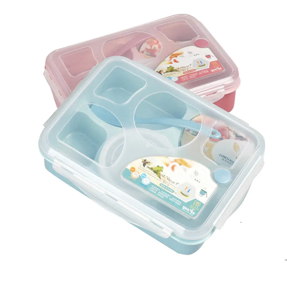 Lunch Box For Kids Food Container Five Plus One Lunch Box With Spoon Heat-Resistant Lunch Box Insulation Boxes Fruit Bento Y1