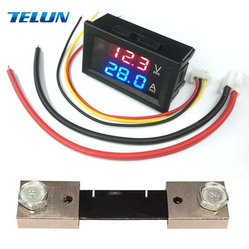 DC 4 100V 100A точный двойной цифровой измеритель напряжения и тока Таблица шунтов в