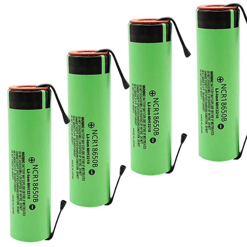 4 шт. NCR18650B 3,7 V 3400mAh 18650 перезаряжаемый литиевый аккумулятор для батареи+ никелевый элемент DIY