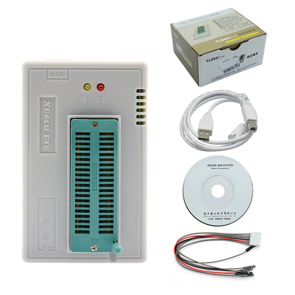 TL866ii standard XGECU TL866II плюс универсальный программатор+ 28 адаптеров+ SOP8 IC клип Высокая скорость TL866 Flash EPROM программатор - Цвет: TL866ii standard
