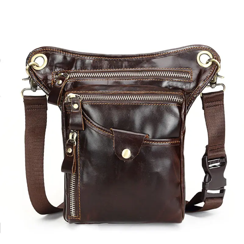 

Men Genuine Leather Chest Bag High Quality Male Chest Packs Men's Leather Messenger Bags Boy Travel Sling Waist Bag