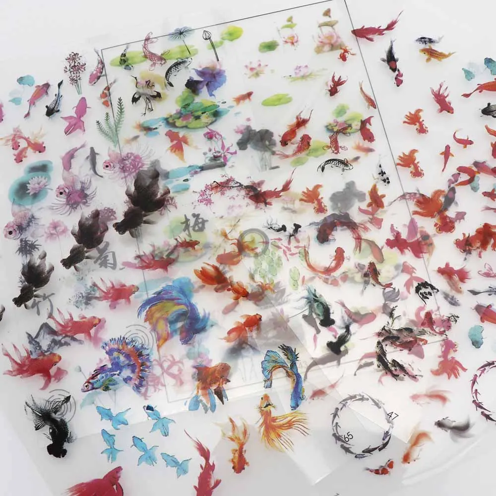 5 листов силиконовые наклейки в виде рыбок|Инструменты и оборудование для