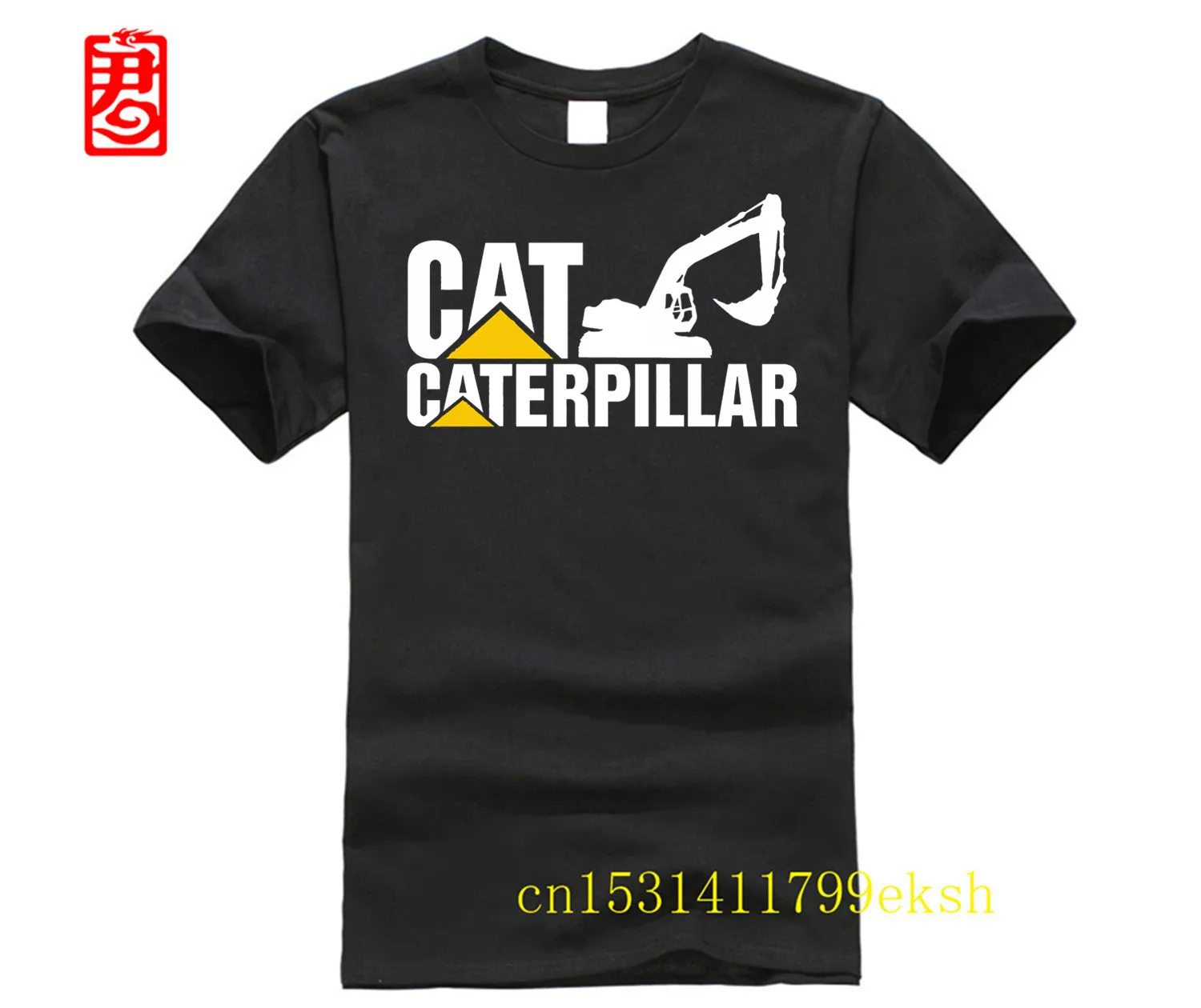 Новая Черная Мужская футболка с коротким рукавом и логотипом caterpillar женская топы