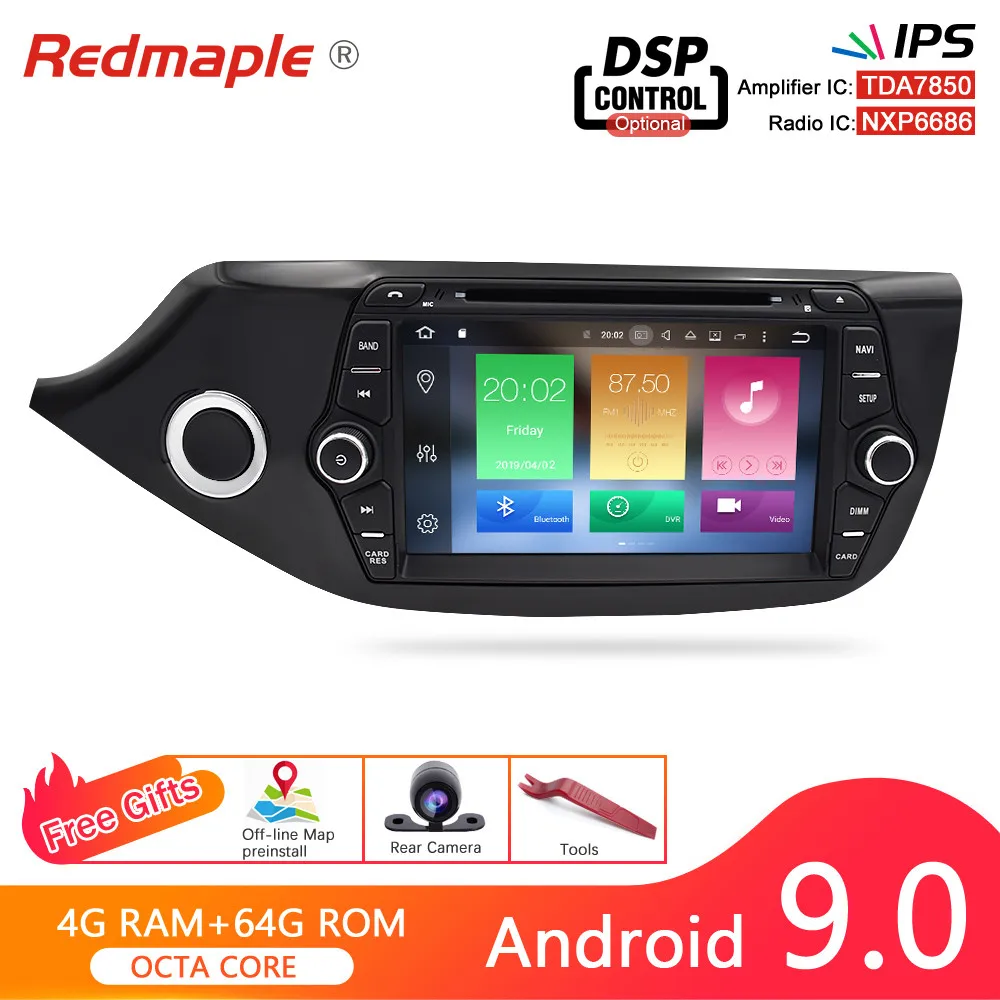 Ips экран Android 9,0 автомобильный Радио gps навигация Мультимедиа dvd-плеер для Kia Ceed 2012- Авто RDS Аудио wifi стерео 4G ram - Цвет: Android 9.0