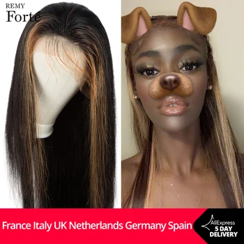 

Remy Forte 28 Inch Lace Front Human Hair Wigs 13x4 Bob Straight Lace Brazilian Hair Wigs Gold Blonde Black Ombre Wigs For Women