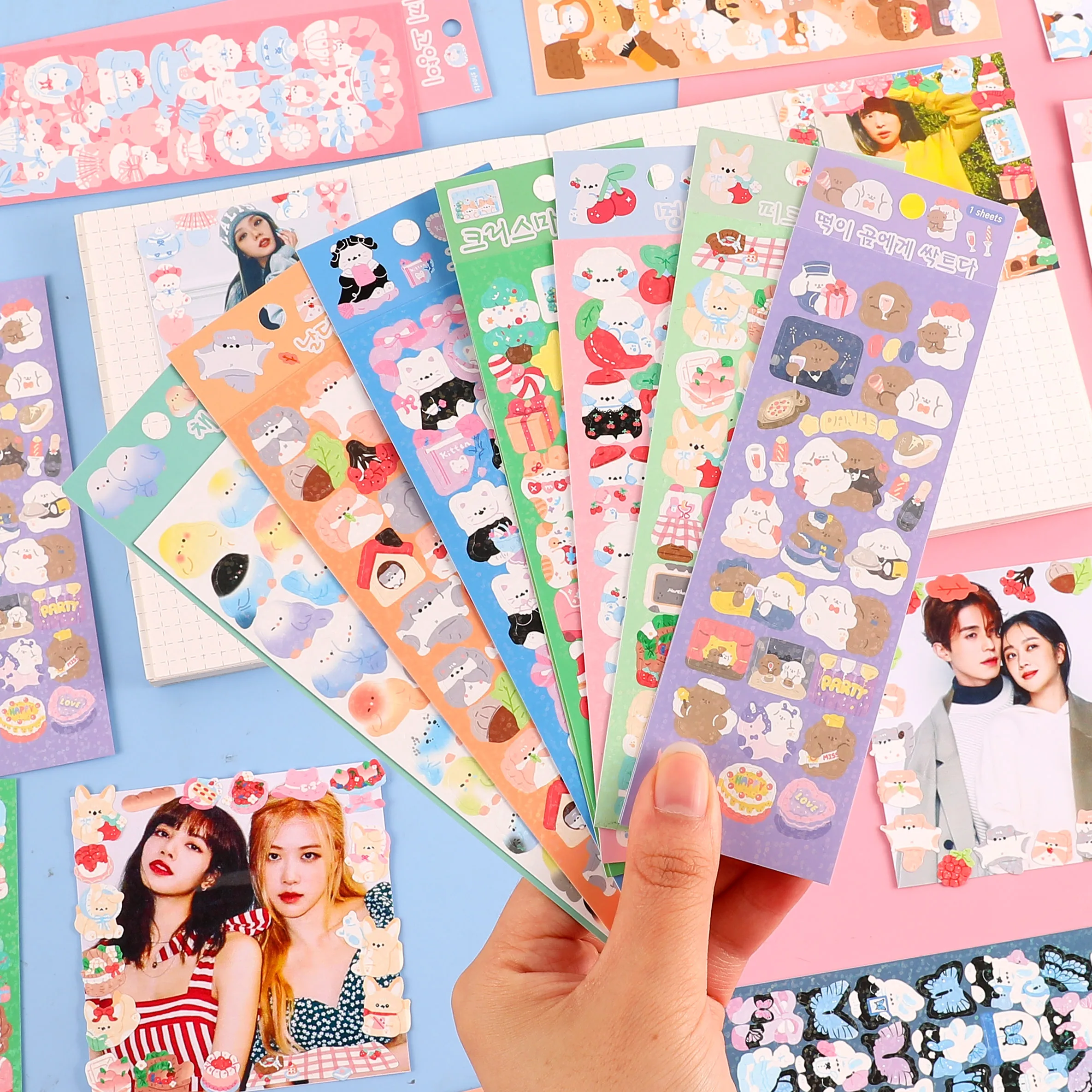 Sparkling Cute Stickers Kids Scrapbook Card DIY Animal Cartoon Sticker Journal Laptop Album Play House Sticker animal stickers cartoon sticker cartoon stickers decorative stickers stationery stickers paper stickers adhesive stickers self adhesive stickers