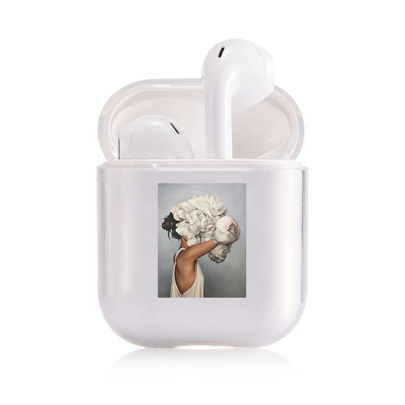 Цветочный художественный чехол для свиданий для Apple Airpods Чехол Мягкий силиконовый чехол для Airpods 2 1 чехол Аксессуары для наушников Air Pods чехол - Цвет: I300166