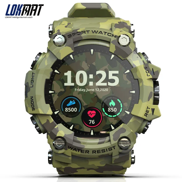 LOKMAT ATTACK Full Touch Screen Fitness Tracker Smart Watch Men Heart Rate Monitor Blood Pressure Smartwatch For Android ios 