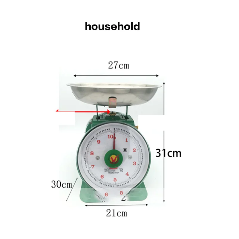  Mechanical Double-sided Dial Scale 10kg Spring Scale Household Dial Scale Mechanical Bench Scale Ki - 4000599580888