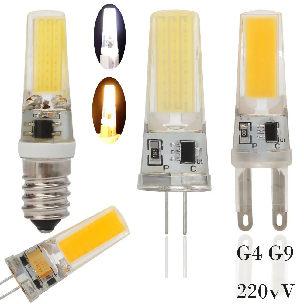 

New Mini G4 G9 LED Lamp Bulb Dimmable 7W COB SMD LED Lighting Lights AC/DC 12V E14 220V Replace 50W Halogen Spotlight Chandelie