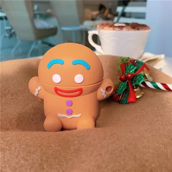 

For Airpods Case 3D Cute Christmas Gingerbread Man Caribou Silicone Earphone Cases for Apple Airpods 1 2 Cover Funda MNL1