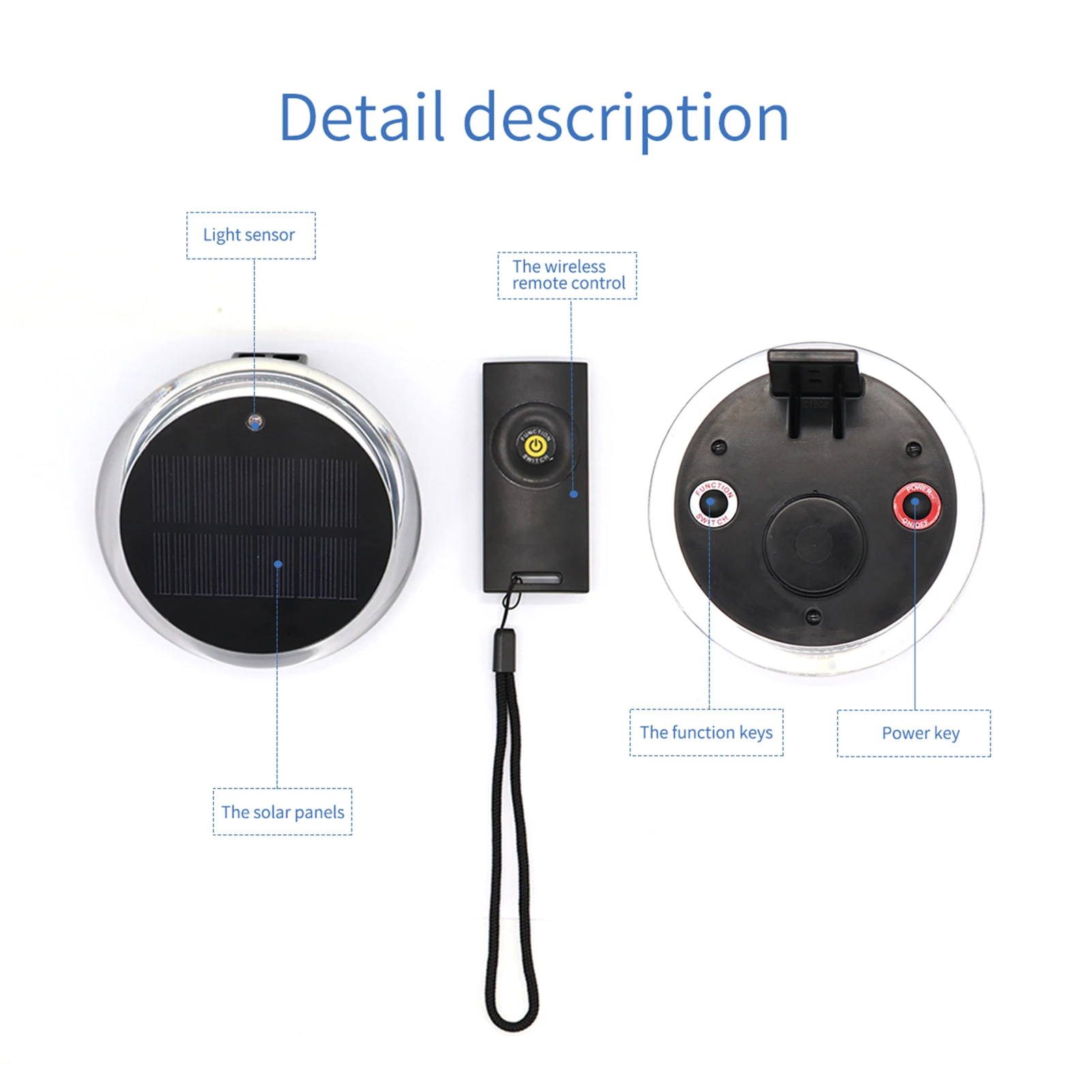 Solar Energy Outdoor Positioning Signal Light Navigation Anchor Lights Deck Lights Waterproof Wireless Remote Control for Marine