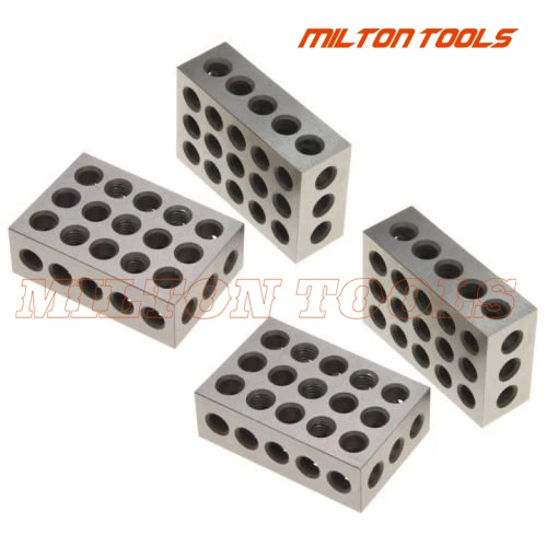 Machinist Milling Tool 2pcs Hardened Steel 1-2-3" Blocks 0.0001" Precision Matched 23 Holes 25-50-75mm block gauge machinist milling tool