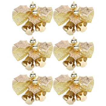 

6pcs Christmas Fabric Bows Mini Christmas Tree Bows Xmas Bowknot Decoration