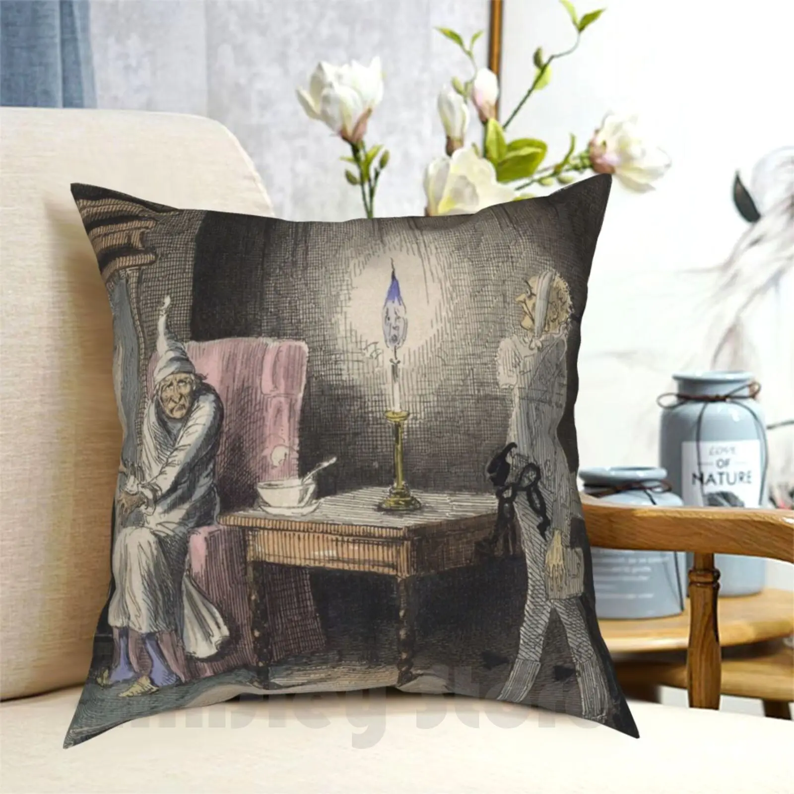 Christmas Carol-Marley'S Ghost Pillow Case Printed Home Soft Throw Pillow A Christmas Carol Old Christmas Story Vintage