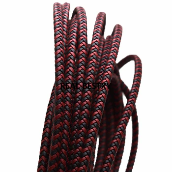 

5m/lot approx:5.5*4.2mm black red Braided Leather Rope Strip Cord For Bracelet Necklace Jewelry Making Findings Accessories diy