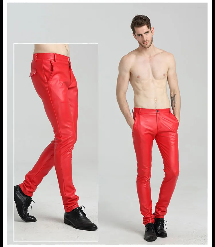 Осень, новые мужские кожаные штаны для подростков, мужские кожаные брюки для отдыха